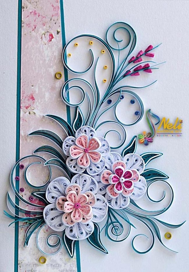 Dimensional Paper Flowers In Soft Pink