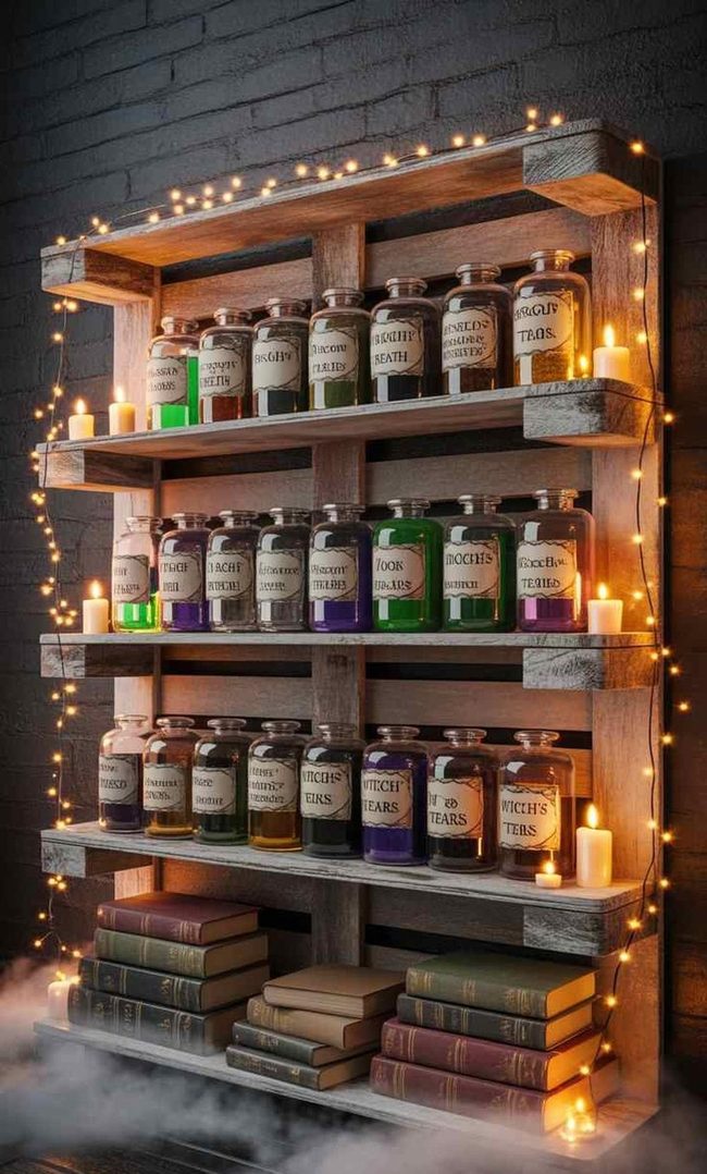 Wooden Pallets Potion Shelf