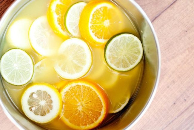 Citrus Water On Warm Wood