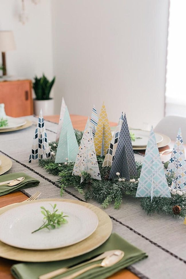 Evergreen Paper Trees White Cardstock