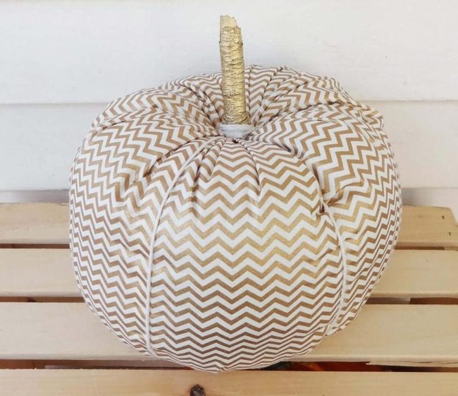 Metallic Gold Chevron Pumpkins