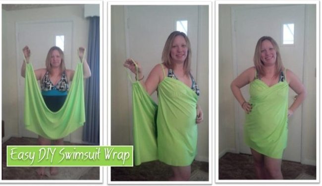 Green Fabric Beach Wrap