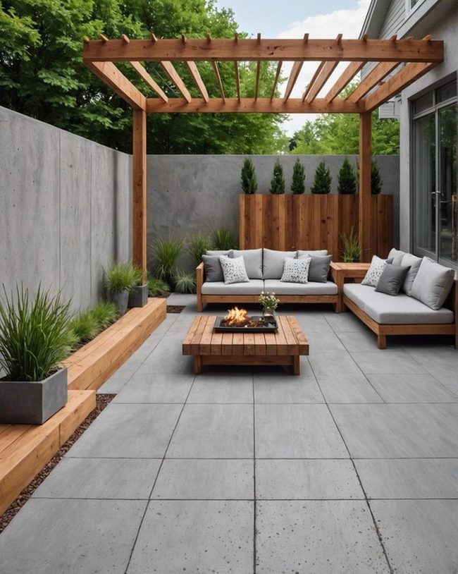 Wood and Concrete Outdoor Fusion