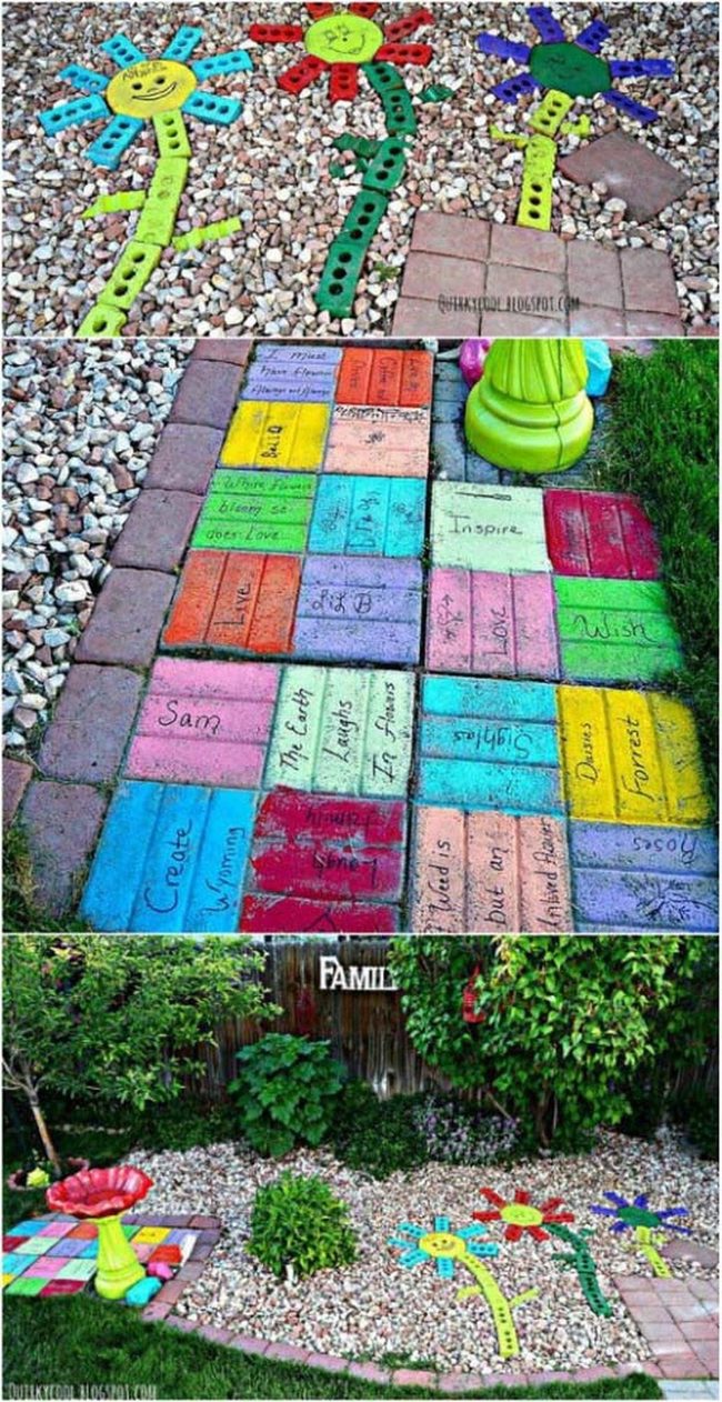 Colorful Painted Brick Art