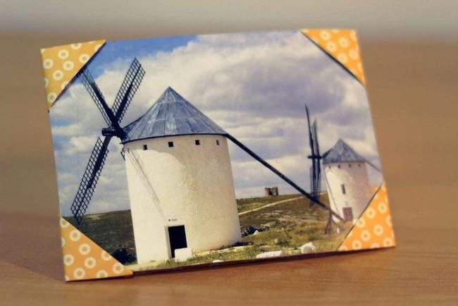 White Windmill Against Orange Frame