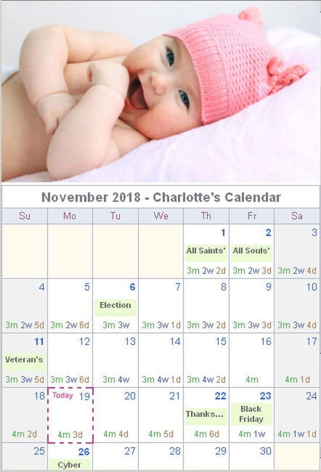 Colorful Photo Memory Calendar