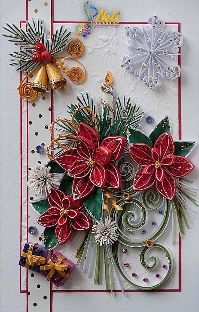 Deep Red Florals With Metallic Shimmer