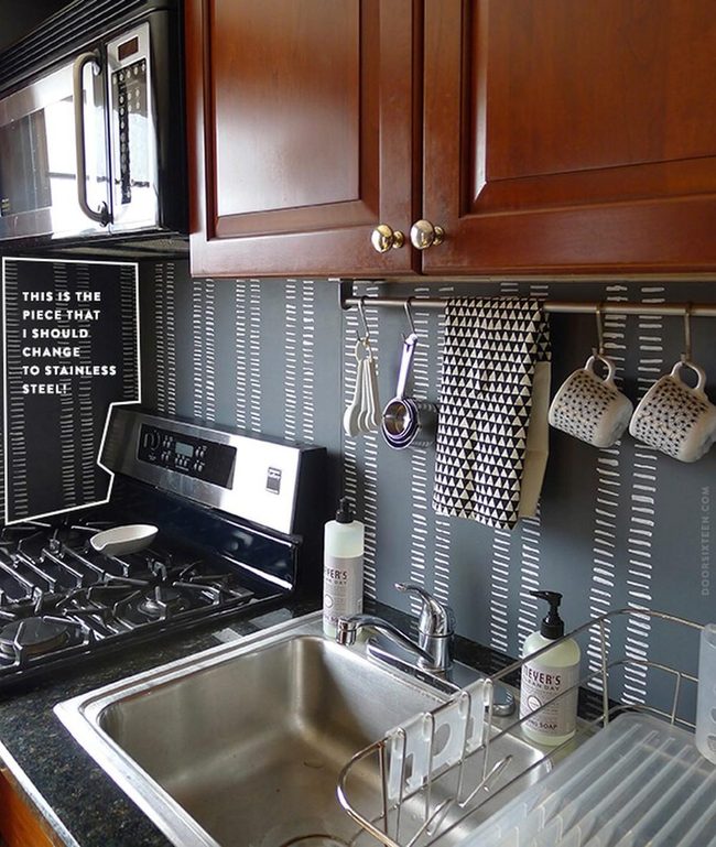 Stainless Steel Graphic Black White