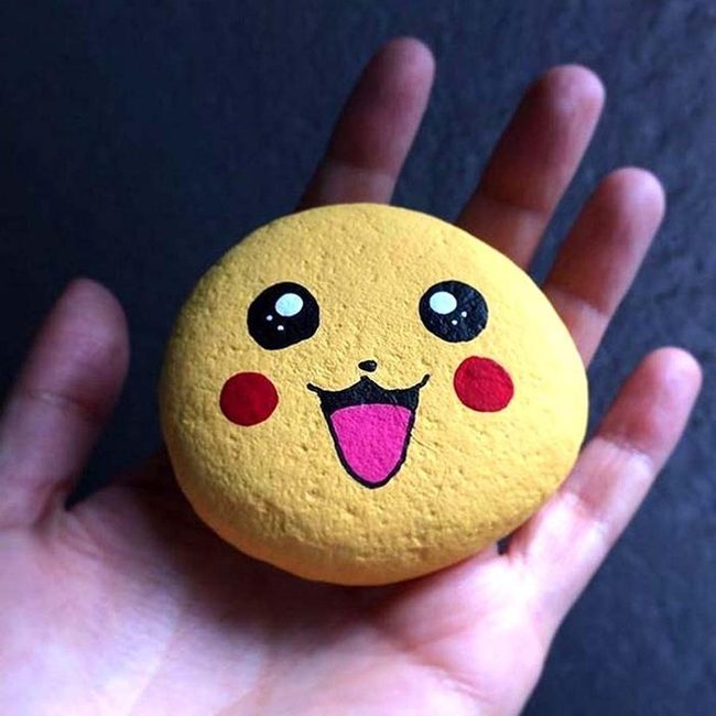 Yellow Painted Stones Spark Joy