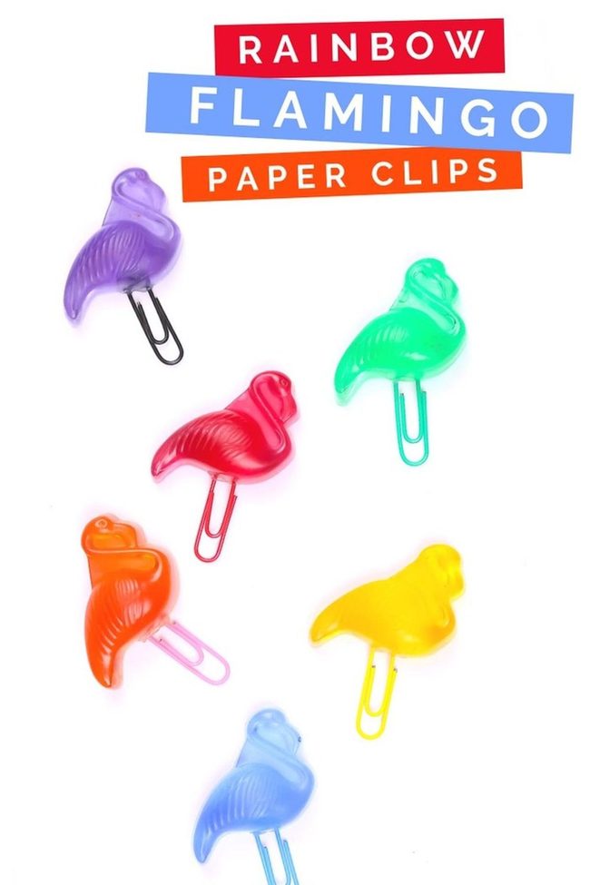 Colorful Flamingo Paper Clips