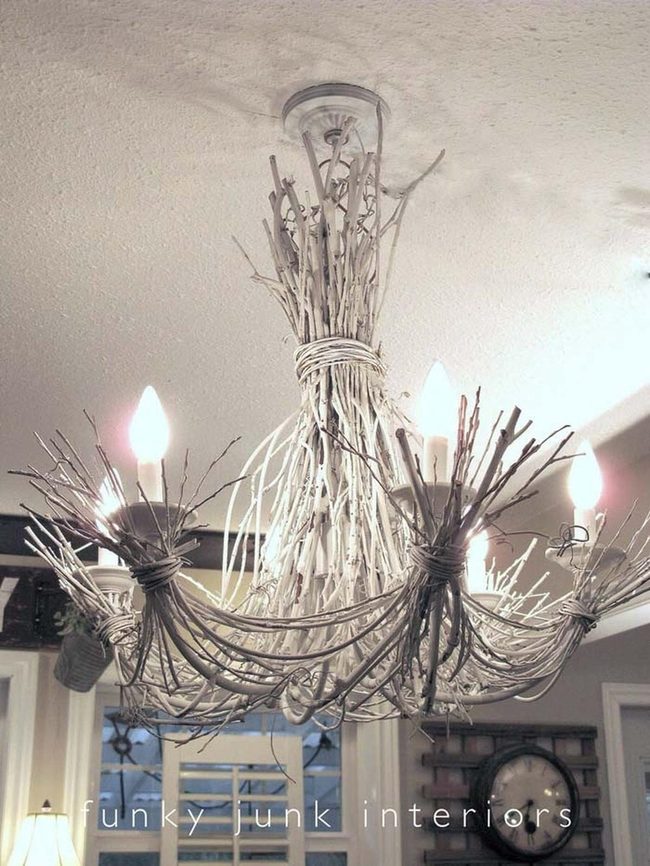 White Chandelier With Branches