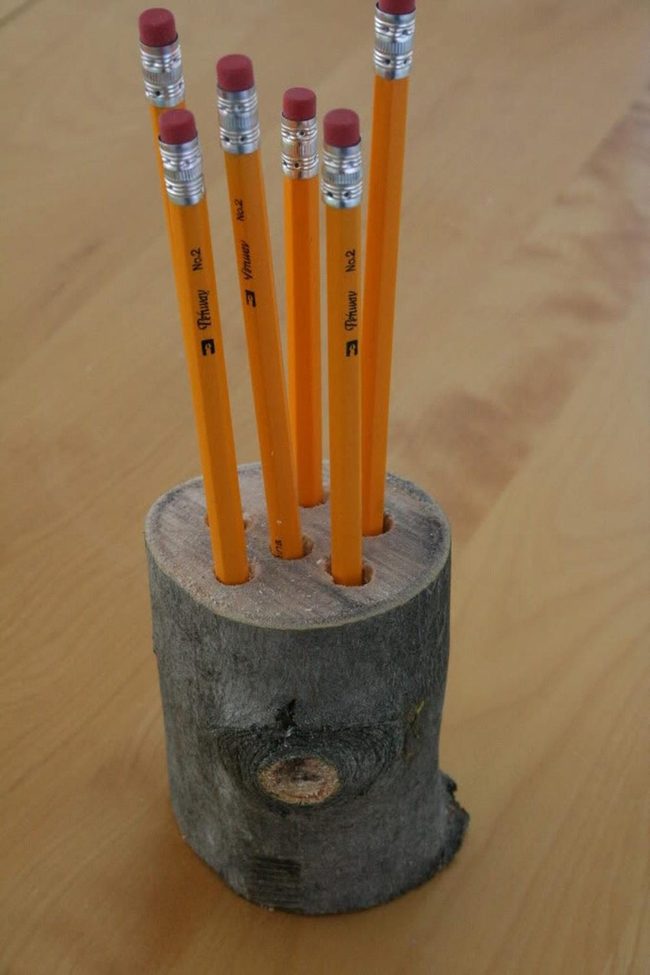Yellow Pencils In Raw Wood