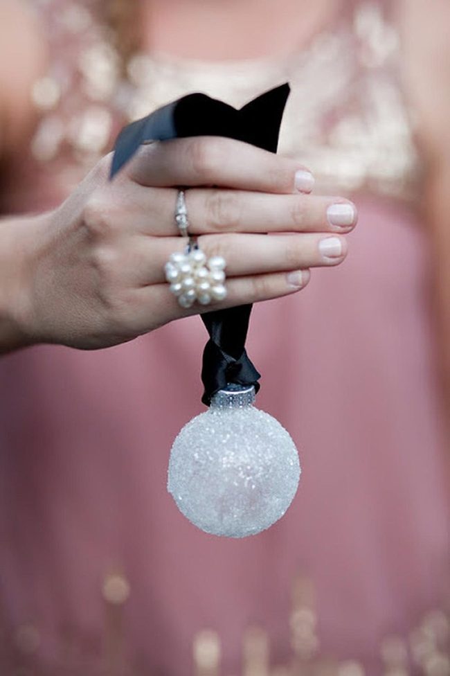 Black Ribbon Pearl Ornaments