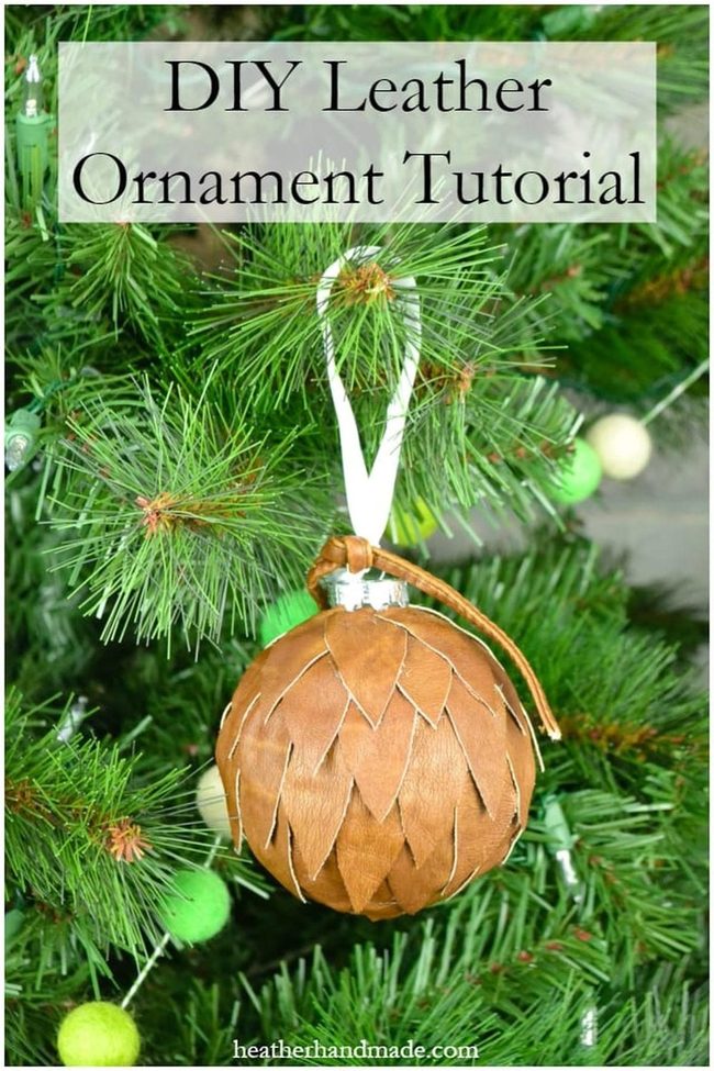 Leather Ornament On Pine