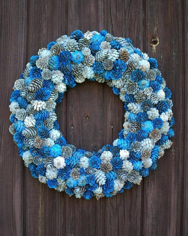 Blue Statement Wreath 18-Inch