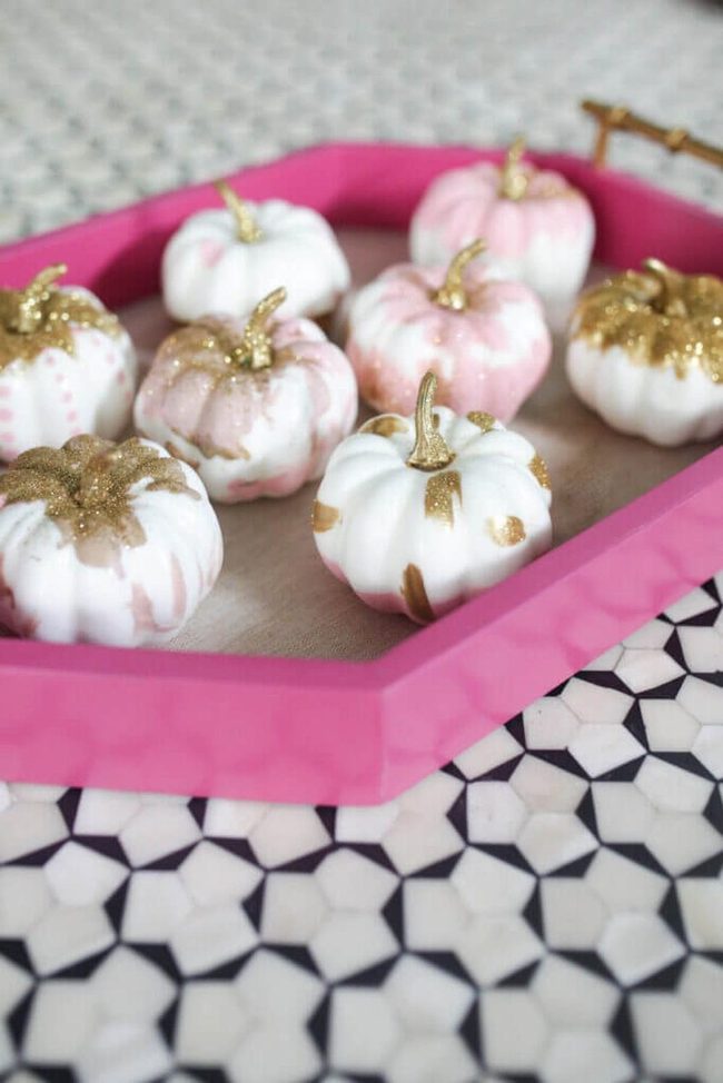 Gold Glitter Mini Pumpkins
