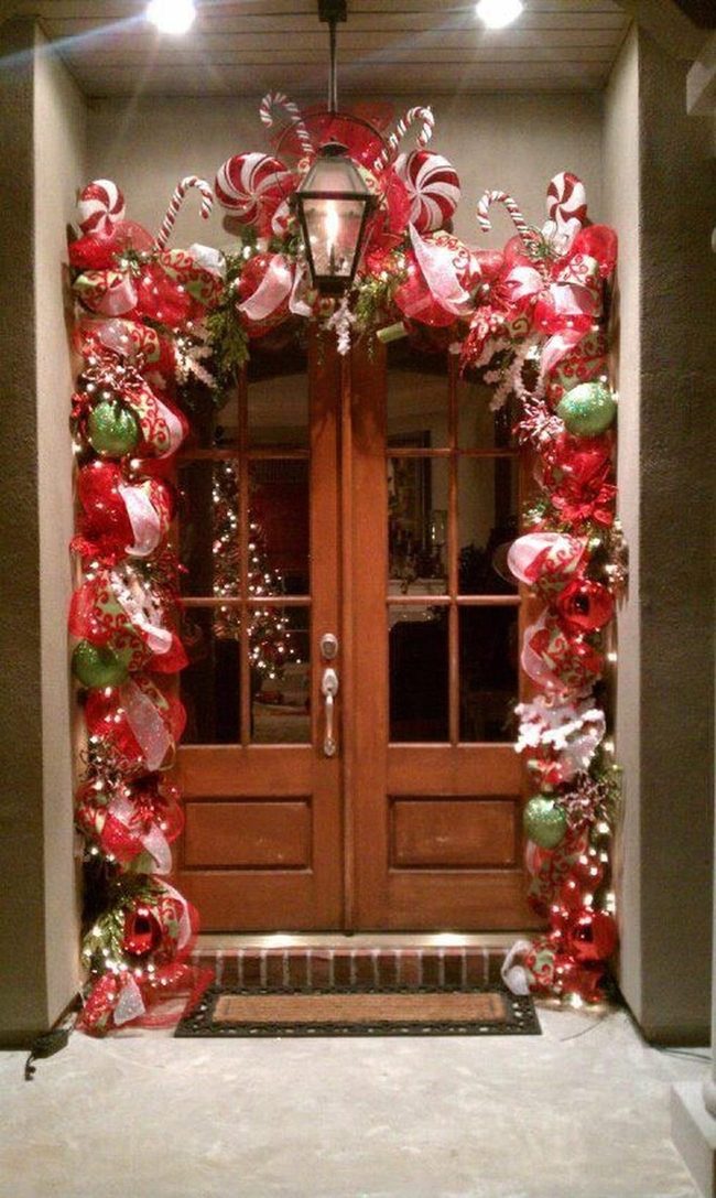 Red Candy Cane Bulb Garland