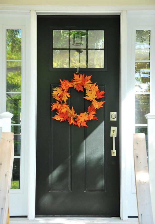 Black Door, Golden Autumn Wreath