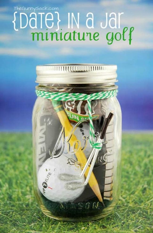 Colorful Mini Golf Date Jar