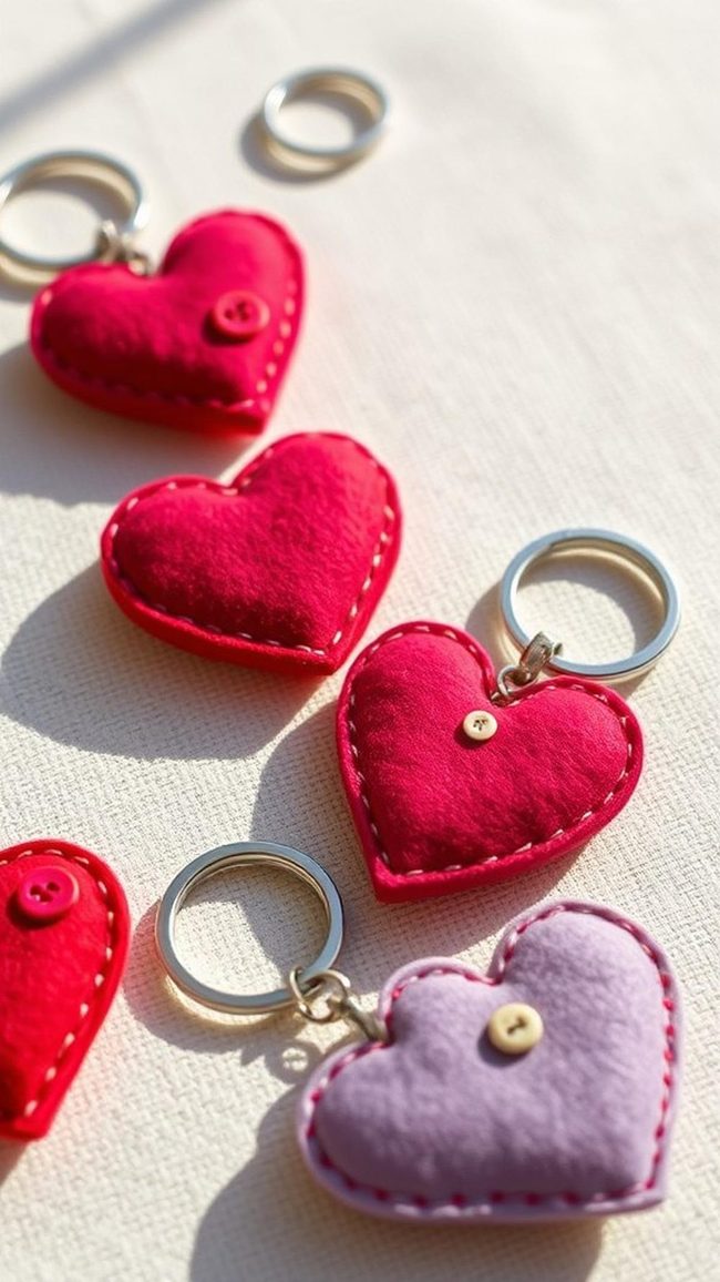 Stuffed Felt Hearts on Rings