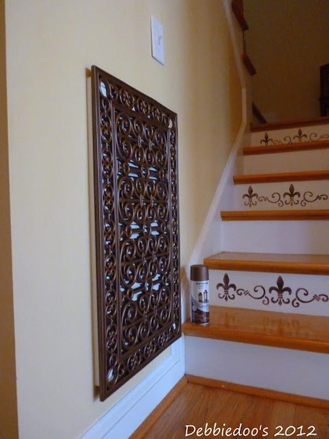 Brown Fleur-De-Lis Staircase
