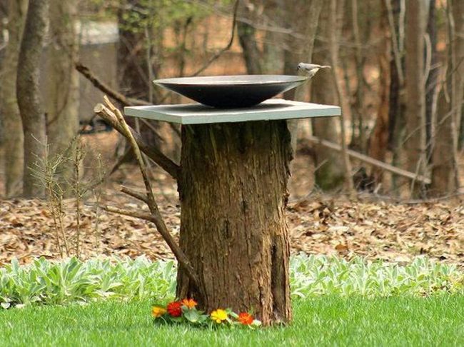 Hollowed Stump Birdbaths Cedar