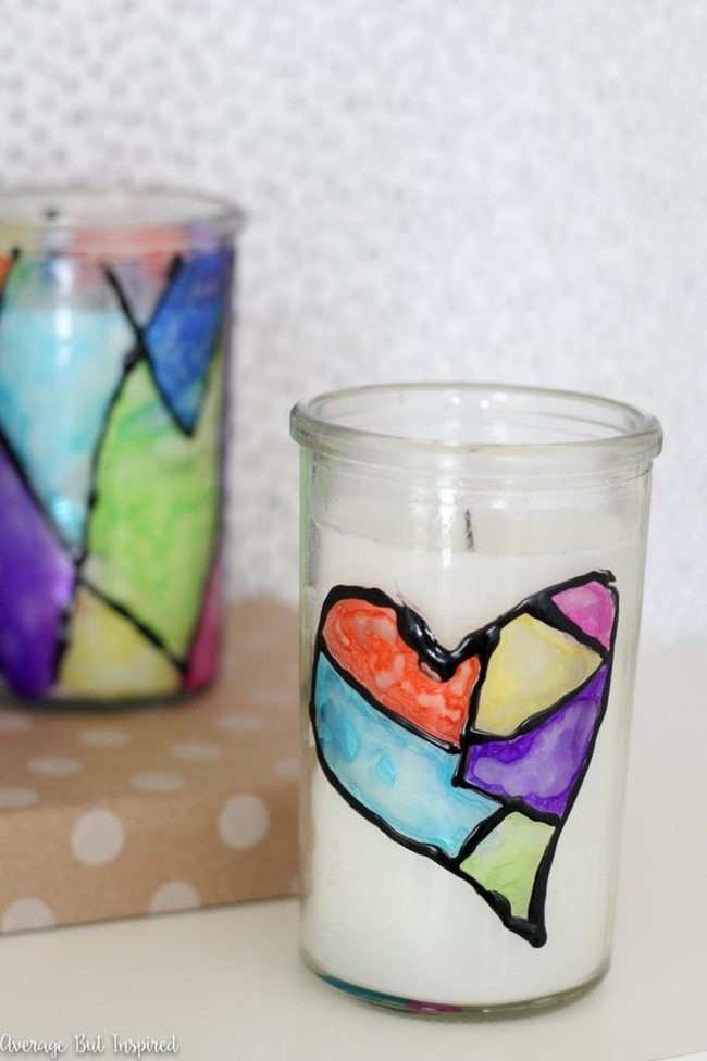 Hand-Painted Glass Candle Art