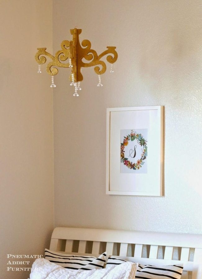 Glittery Gold Floating Chandelier