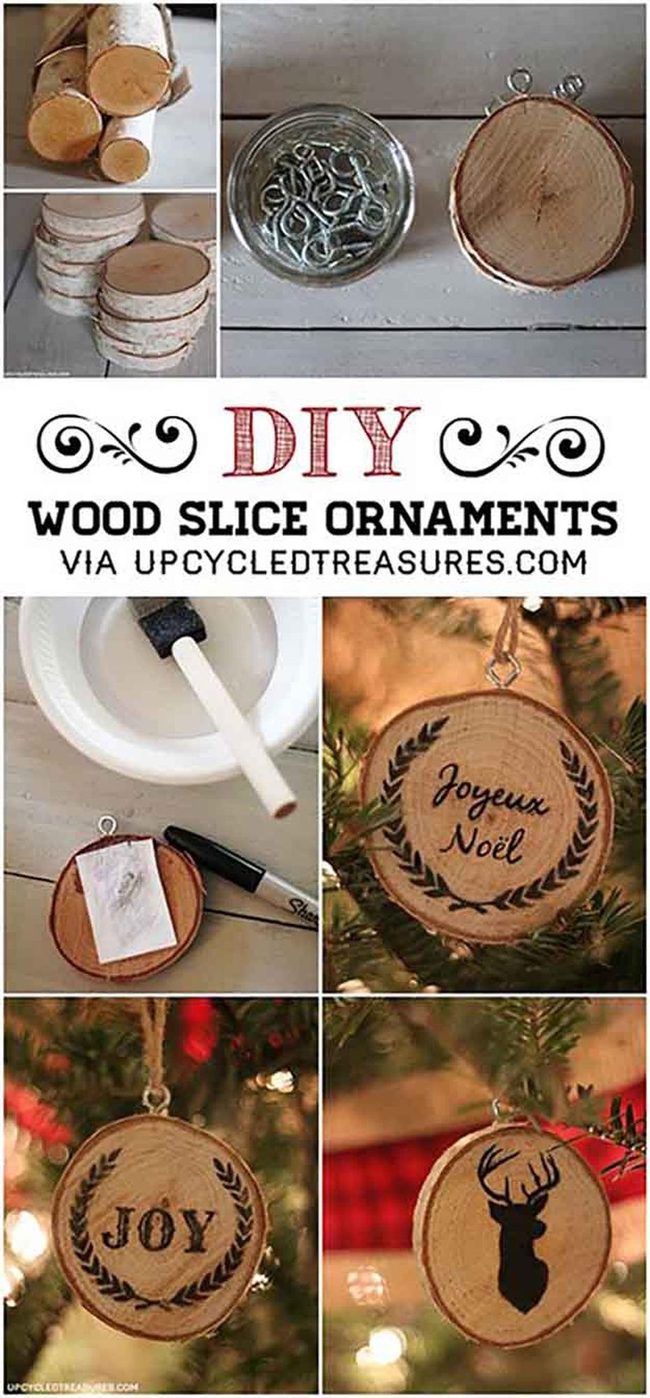 Natural Wood Circle Ornaments