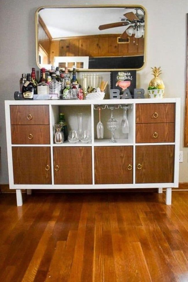 Maple Grain Kallax Drinks Cabinet