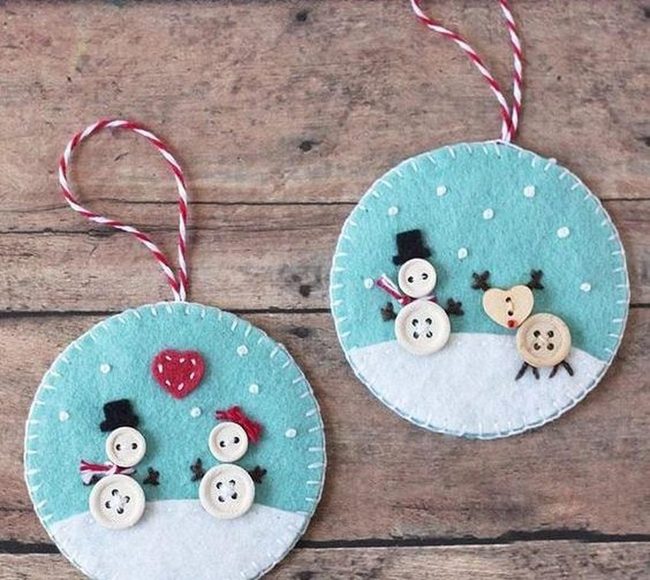 Felt Snowmen And Reindeer Ornaments