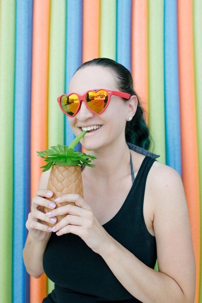 Red Heart Sunglasses Summer Portrait
