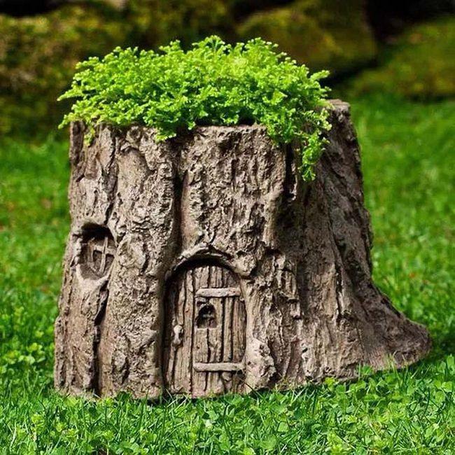 Miniature Moss-Covered Stump Villages