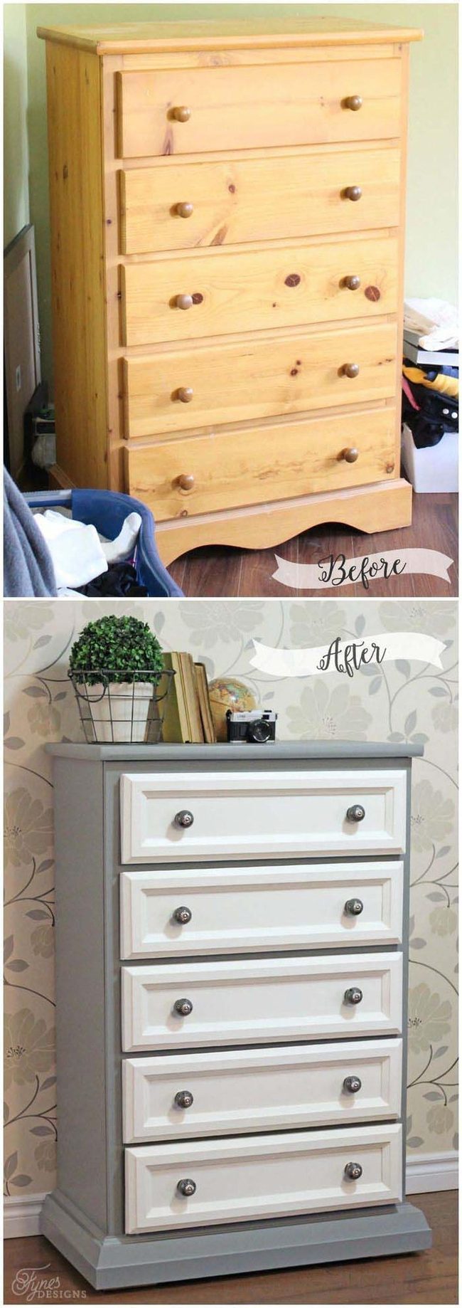 Multicolor Painted Drawer Dresser