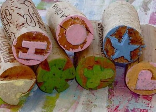 Cork Carved Stamp Craft