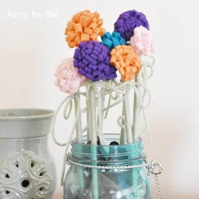Felt Flowers, Dollar Store Charm
