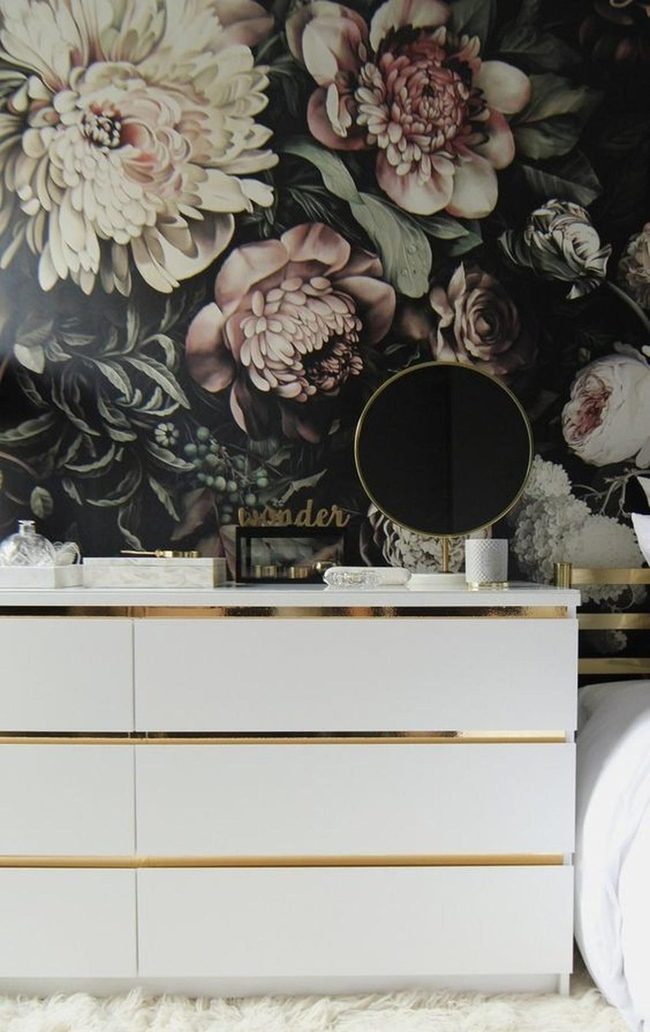 Dark Blooms, Gold Accents