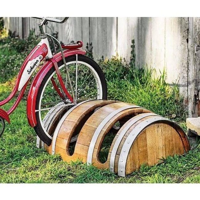 Curved Wood Planters Metal Bands