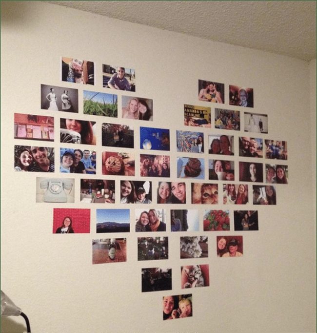 Colorful Photo Hearts On White
