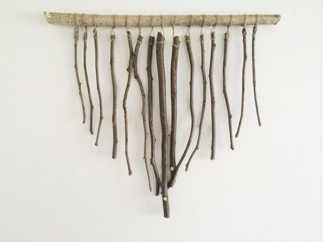 Hanging Wood Sticks Wall Art