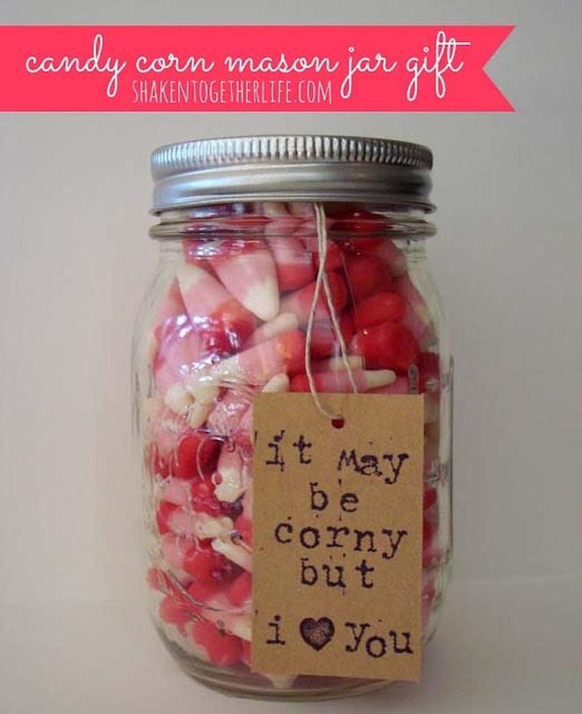 Pink Candy Corn Mason Jar