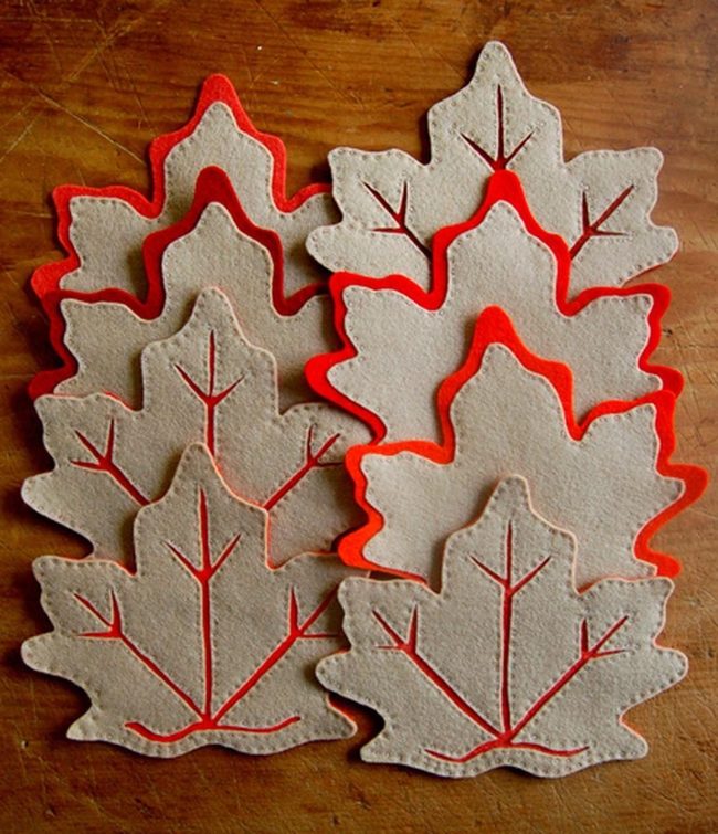 Orange-Edged Felt Leaves