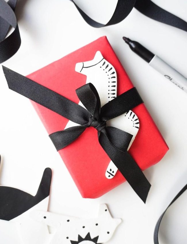 Black Ribbon Gift Wrapping