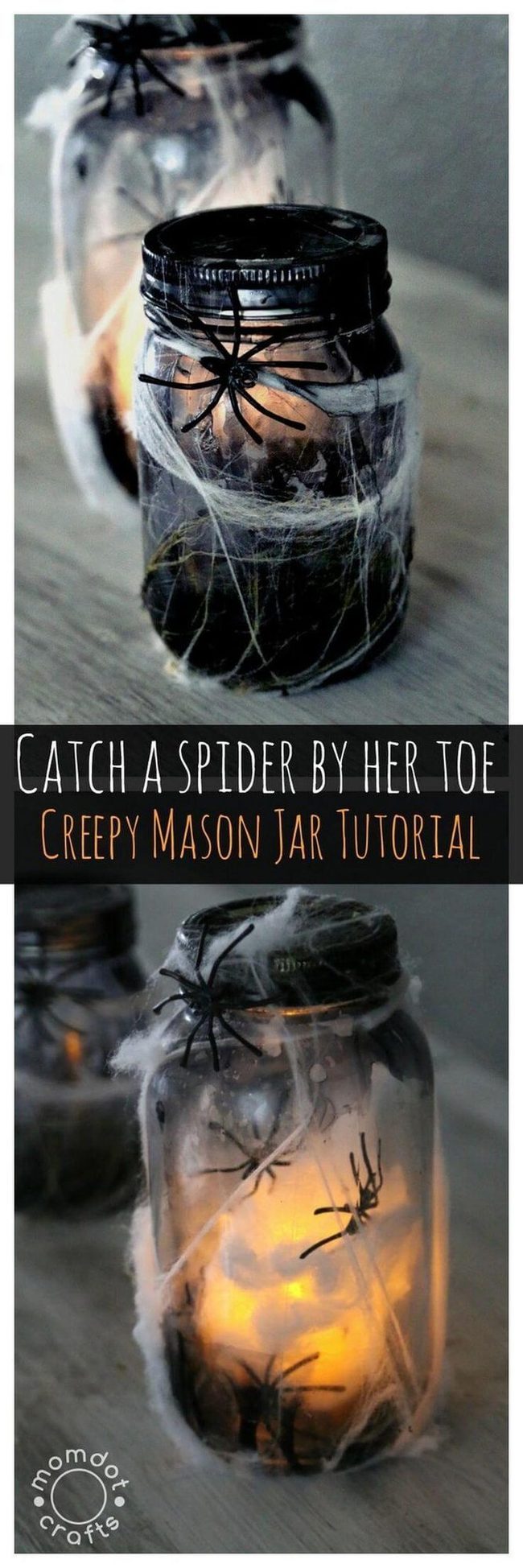 Black Yarn Spider Jars