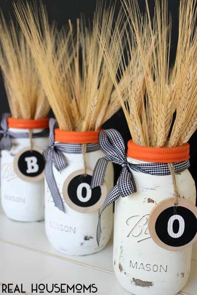 Orange Mason Jar Halloween Trio