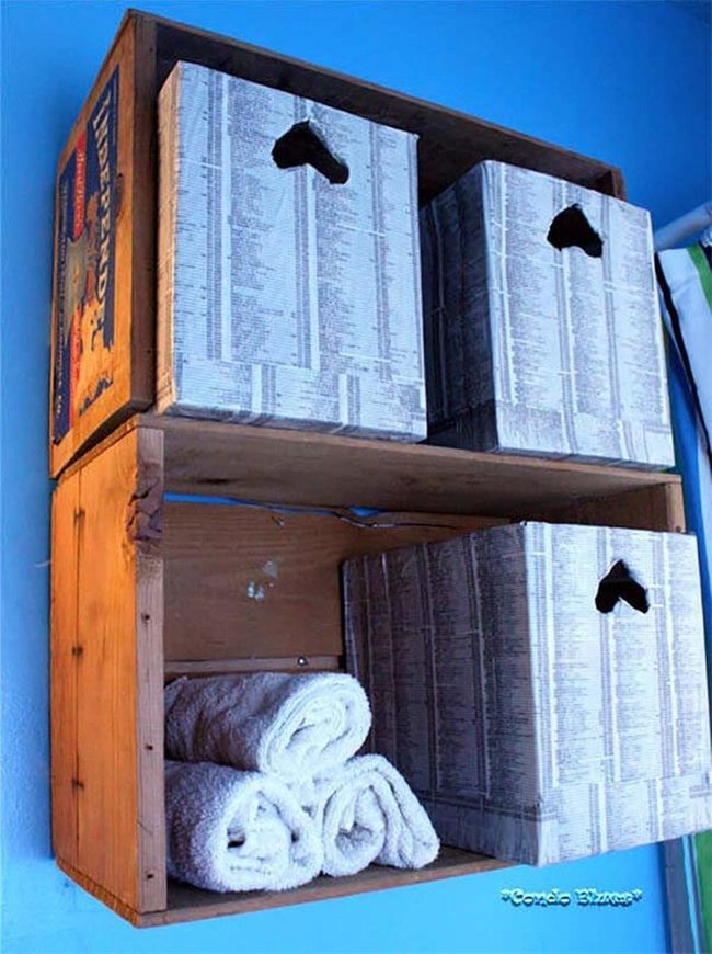 Natural Wood Bathroom Storage