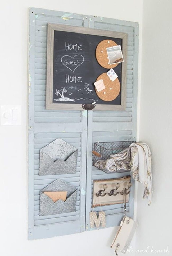 Repurposed Shutters Command Center
