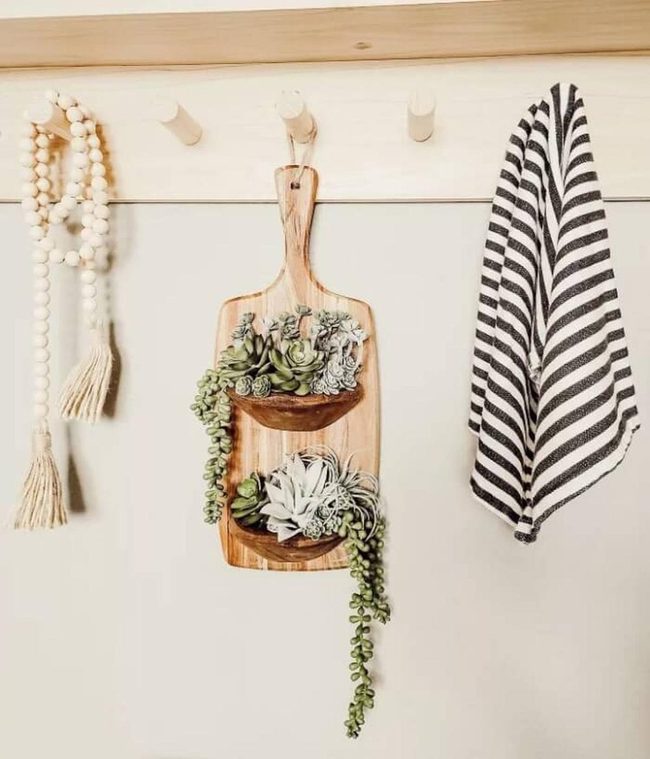 Wooden Boards And Living Greens