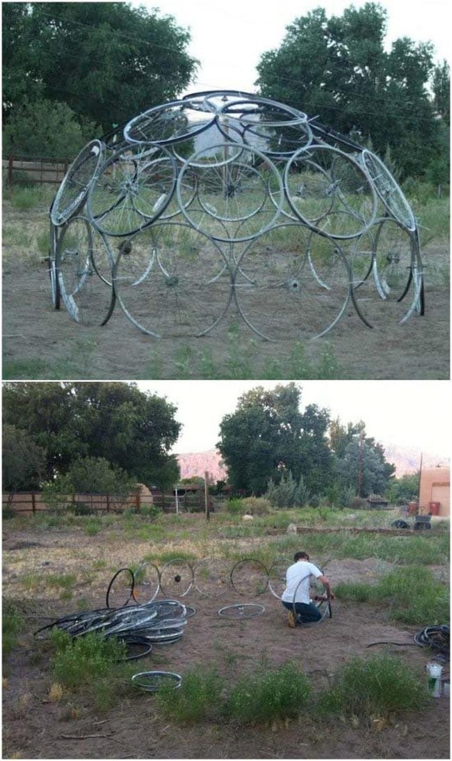 Stacked Tire Vine Sculpture