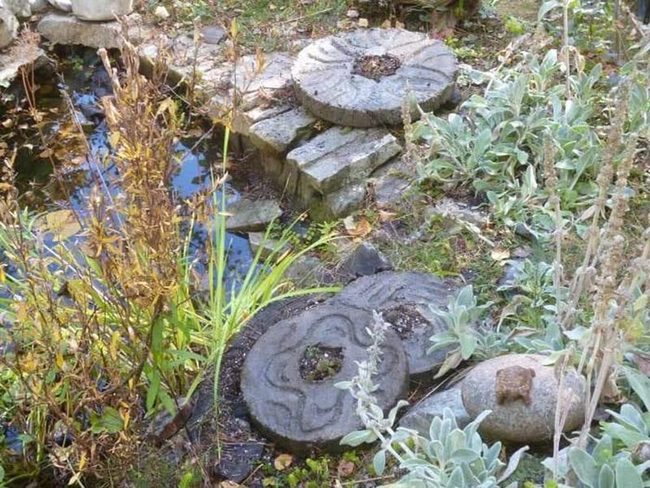 Stacked Cement Circles Garden